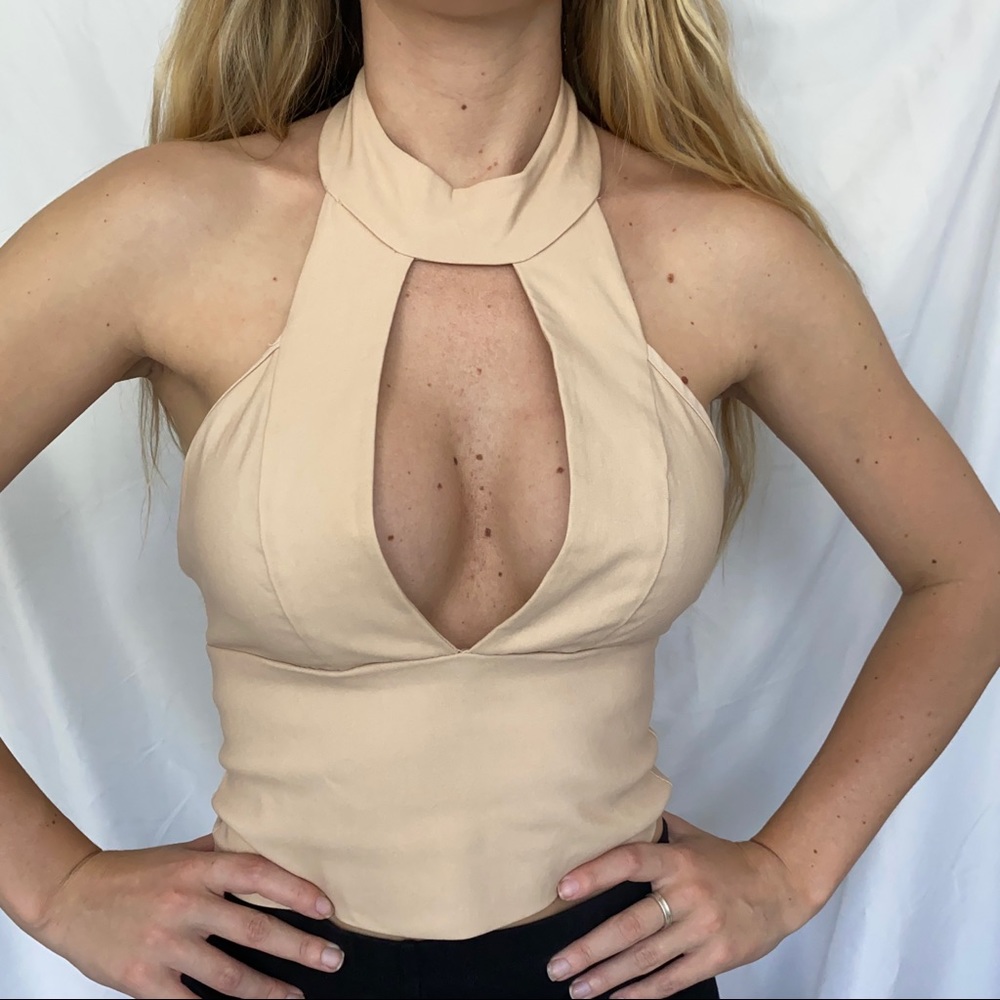 CHARLOTTE RUSSE halter neck crop top size small